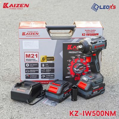 MÁY SIẾT BULONG KZ-IW500NM MOTOR KHÔNG CHỔI THAN CHÂN PIN M21 LỰC SIẾT 500NM CHO SỬA XE LẮP ĐẶT