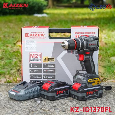 MÁY KHOAN PIN 3 CHỨC NĂNG 13MM KAIZEN BẢN PLUS KZ-ID1370FL KHÔNG CHỔI THAN, PIN PHỔ THÔNG