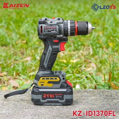 MÁY KHOAN PIN 3 CHỨC NĂNG 13MM KAIZEN BẢN PLUS KZ-ID1370FL KHÔNG CHỔI THAN, PIN PHỔ THÔNG