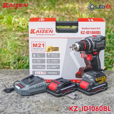 MÁY KHOAN PIN 3 CHỨC NĂNG 10MM KAIZEN MOTOR KHÔNG CHỔI THAN CHÂN PIN PHỔ THÔNG M21