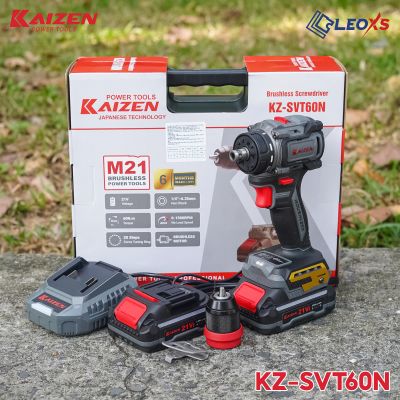 MÁY SIẾT VÍT TRƯỢT KAIZEN MOTOR KHÔNG CHỔI THAN CHÂN PIN PHỔ THÔNG ĐẦU KẸP THÁO RỜI LINH HOẠT