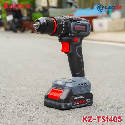 MÁY KHOAN PIN 3 CHỨC NĂNG ĐẦU KẸP 10MM KZ-TS1405 TẶNG KÈM 24 LINH KIỆN THEO MÁY 