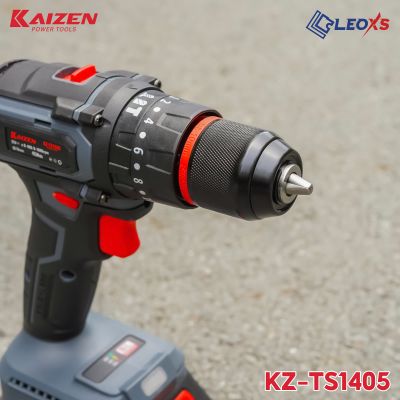 MÁY KHOAN PIN 3 CHỨC NĂNG ĐẦU KẸP 10MM KZ-TS1405 TẶNG KÈM 24 LINH KIỆN THEO MÁY 