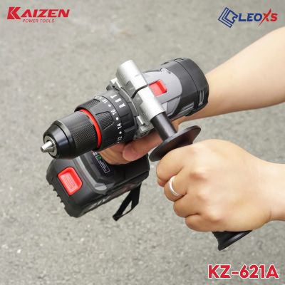 MÁY KHOAN PIN 3 CHỨC NĂNG CAO CẤP KZ-621A KAIZEN 80NM KHÔNG CHỔI THAN, CHÂN M21 