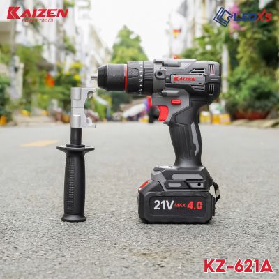 MÁY KHOAN PIN 3 CHỨC NĂNG CAO CẤP KZ-621A KAIZEN 80NM KHÔNG CHỔI THAN, CHÂN M21 