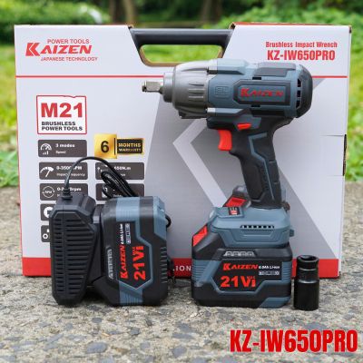 Máy vặn bu lông Kaizen lực 650Nm bộ Pin 6.0Ah dung lượng lớn chuyên cho sửa chữa lắp đặt chuyên nghiệp IW650PRO