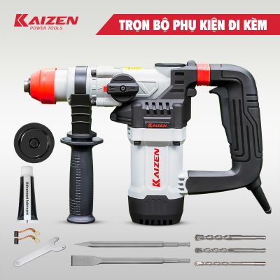 MÁY KHOAN BÚA CẦM TAY 2 CHỨC NĂNG KAIZEN KZ-RH30CT 1100W CHUYÊN KHOAN VÀ ĐỤC