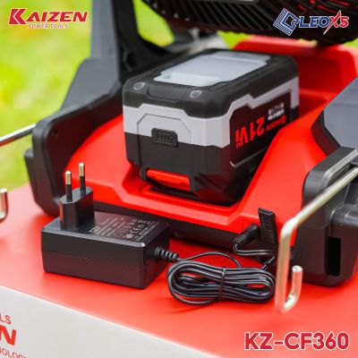 QUẠT DÙNG PIN 40W KAIZEN BẢN CAO CẤP CÓ HẸN GIỜ KZ-CF360 LINH HOẠT ĐIỆN AC/DC