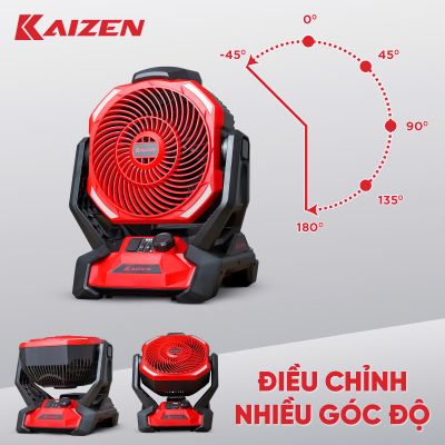 QUẠT DÙNG PIN 40W KAIZEN BẢN CAO CẤP CÓ HẸN GIỜ KZ-CF360 LINH HOẠT ĐIỆN AC/DC