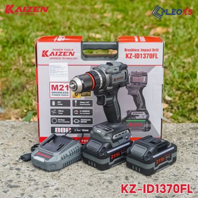 MÁY KHOAN PIN 3 CHỨC NĂNG 13MM KAIZEN BẢN PLUS KZ-ID1370FL KHÔNG CHỔI THAN, PIN PHỔ THÔNG