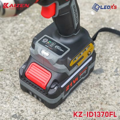 MÁY KHOAN PIN 3 CHỨC NĂNG 13MM KAIZEN BẢN PLUS KZ-ID1370FL KHÔNG CHỔI THAN, PIN PHỔ THÔNG