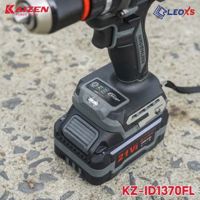 MÁY KHOAN PIN 3 CHỨC NĂNG 13MM KAIZEN BẢN PLUS KZ-ID1370FL KHÔNG CHỔI THAN, PIN PHỔ THÔNG