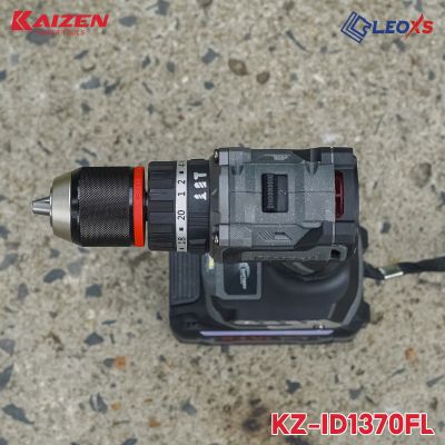 MÁY KHOAN PIN 3 CHỨC NĂNG 13MM KAIZEN BẢN PLUS KZ-ID1370FL KHÔNG CHỔI THAN, PIN PHỔ THÔNG