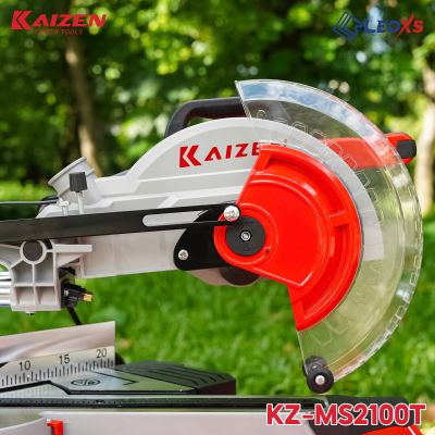 MÁY CẮT NHÔM GỖ TY TRƯỢT LƯỠI 255MM VERSION ĐỎ KAIZEN MÃ KZ-MS2100T CÔNG SUẤT 2100W