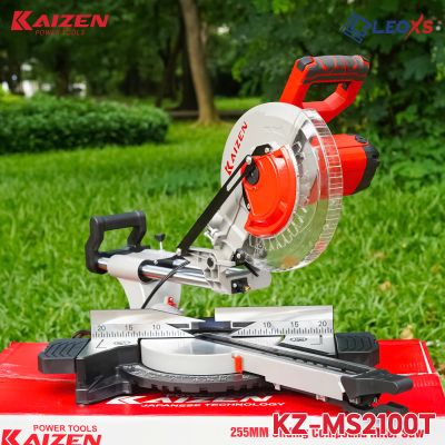 MÁY CẮT NHÔM GỖ TY TRƯỢT LƯỠI 255MM VERSION ĐỎ KAIZEN MÃ KZ-MS2100T CÔNG SUẤT 2100W