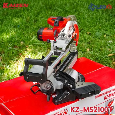 MÁY CẮT NHÔM GỖ TY TRƯỢT LƯỠI 255MM VERSION ĐỎ KAIZEN MÃ KZ-MS2100T CÔNG SUẤT 2100W