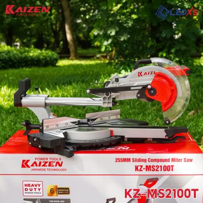 MÁY CẮT NHÔM GỖ TY TRƯỢT LƯỠI 255MM VERSION ĐỎ KAIZEN MÃ KZ-MS2100T CÔNG SUẤT 2100W