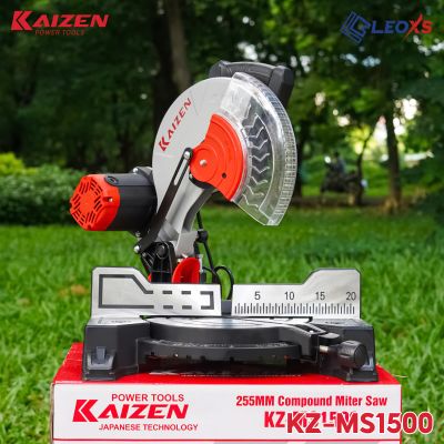 MÁY CẮT NHÔM DÂY CUROA LƯỠI 255MM MỚI HIỆU KAIZEN MÃ KZ-MS1500 CÔNG SUẤT 1500W