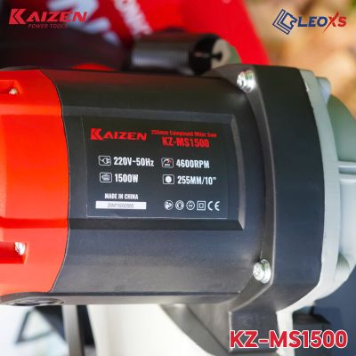 MÁY CẮT NHÔM DÂY CUROA LƯỠI 255MM MỚI HIỆU KAIZEN MÃ KZ-MS1500 CÔNG SUẤT 1500W
