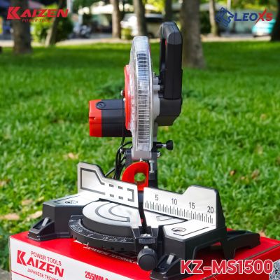MÁY CẮT NHÔM DÂY CUROA LƯỠI 255MM MỚI HIỆU KAIZEN MÃ KZ-MS1500 CÔNG SUẤT 1500W