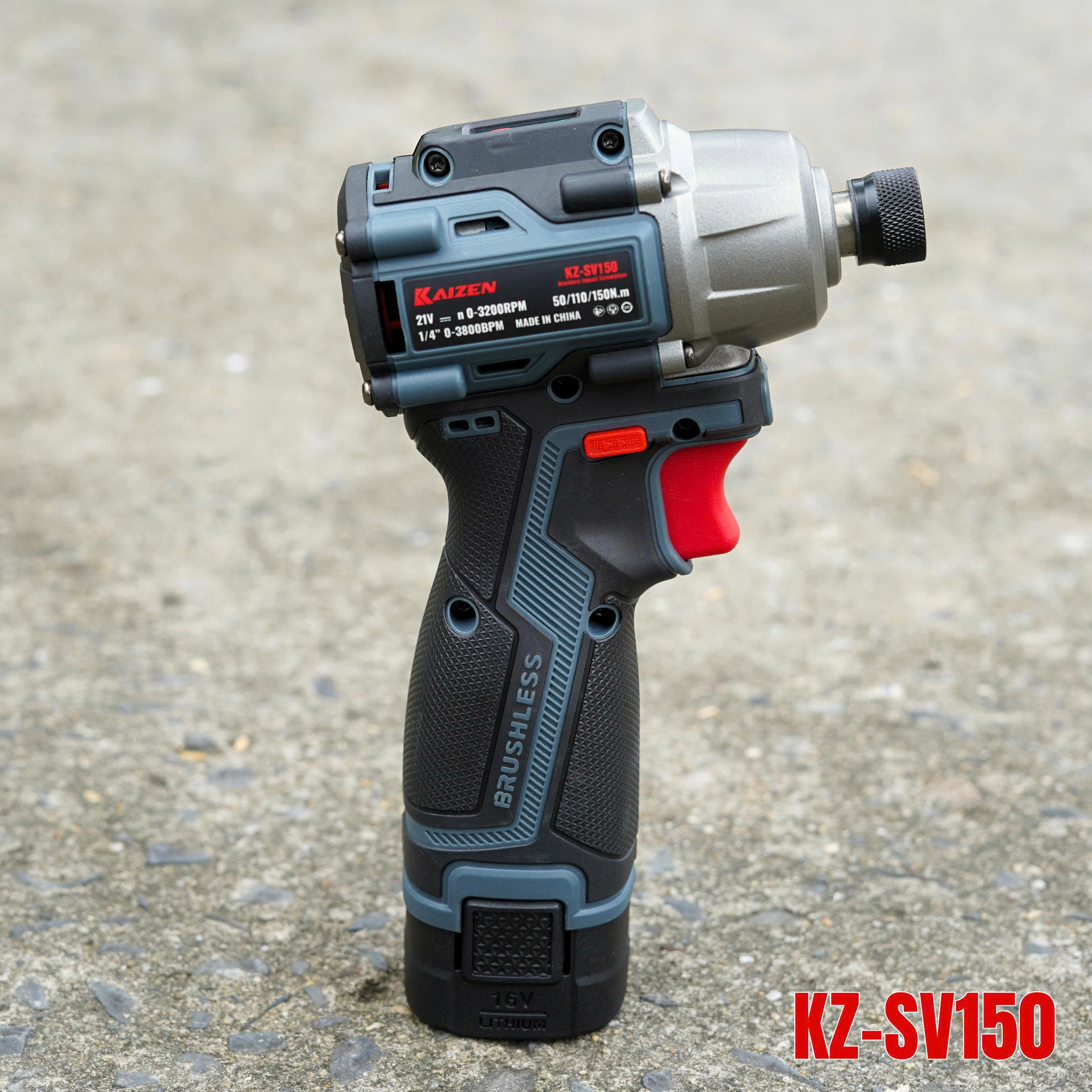 Máy siết vít cầm tay Kaizen lực siết 150Nm 3 cấp chỉnh lực pin 16V cò điều tốc chuyên cho lắp đặt SV