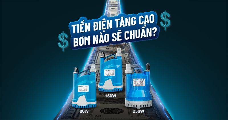 TIỀN ĐIỆN TĂNG?! NHANH CHÓNG TIẾT KIỆM ĐIỆN GẤP 2.5 LẦN VỚI BƠM CHÌM ECO NAVY!